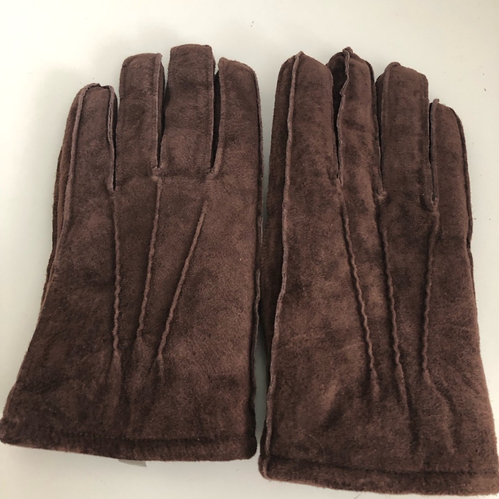 Men's Brown Suede Sherpa LinedWinter Gloves
